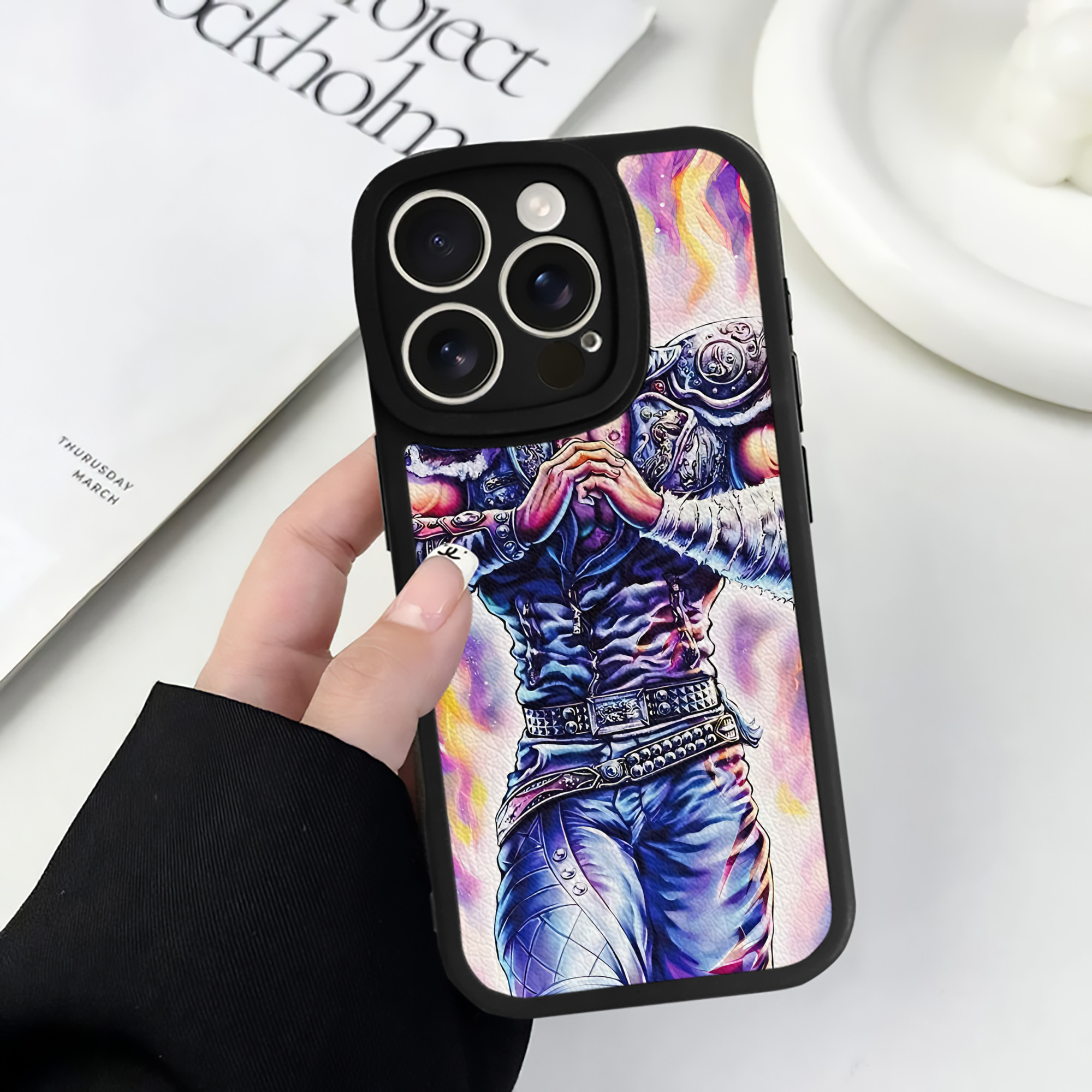 （画像用） 北斗の拳 Fist of the North Star 【iPhone 16シリーズ対応】シリコンスマホケース（レザー調） 材質：シリコン